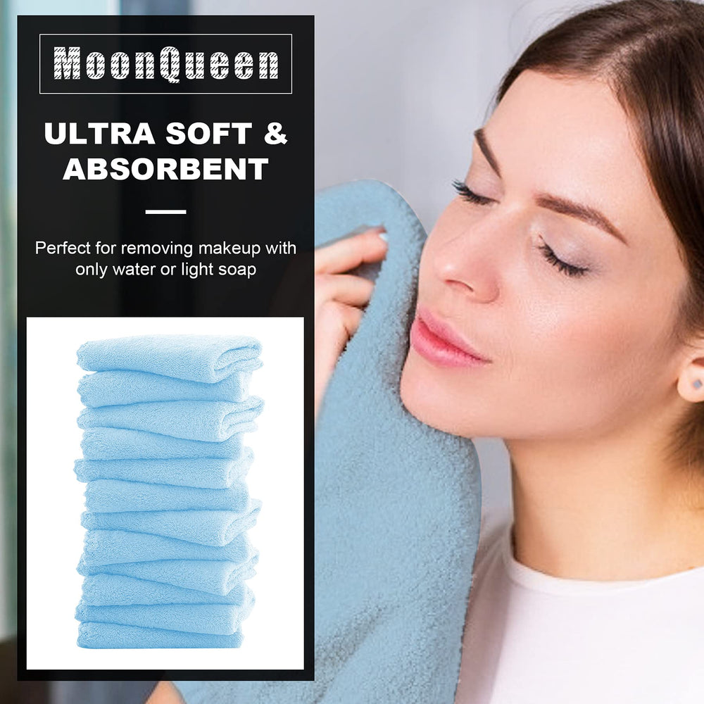 MOONQUEEN fast-drying washcloths in Aquamarine color for quick refresh