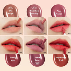 Moonshot Korea Conscious Fit Mellow Lip Stain ingredients list featuring berry seed oils.