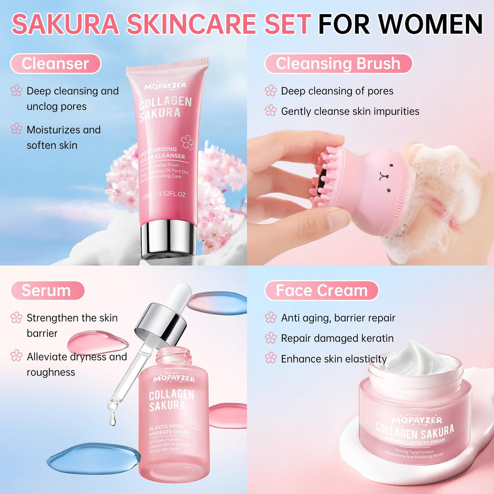 Mopayzer Sakura cream jar offering deep hydration and smoothing for skin