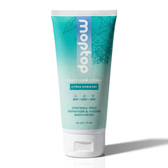 MopTop Curl Cream 6oz bottle-pour demonstrates easy application for defined curls.