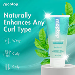 MopTop Curl Cream 6oz scrunch-technique promotes natural curl shape and bounce.
