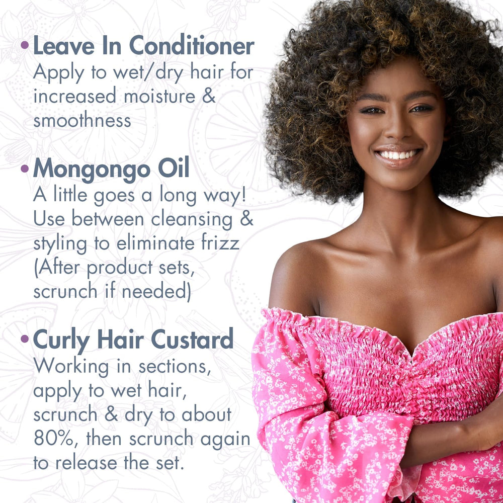 MopTop curly hair custard pump bottle emphasizes soft hold and flexibility