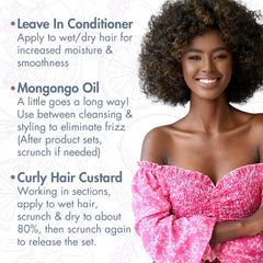 MopTop curly hair custard pump bottle emphasizes soft hold and flexibility