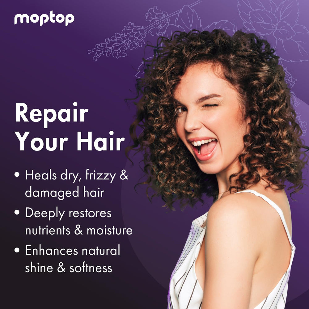 Creamy MopTop conditioner texture ready for detangling and slip.