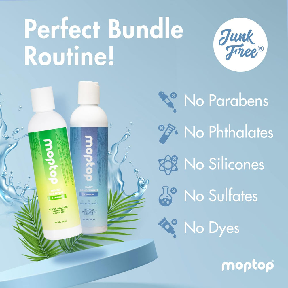 MopTop natural hair care ingredients close-up highlighting botanical blend.