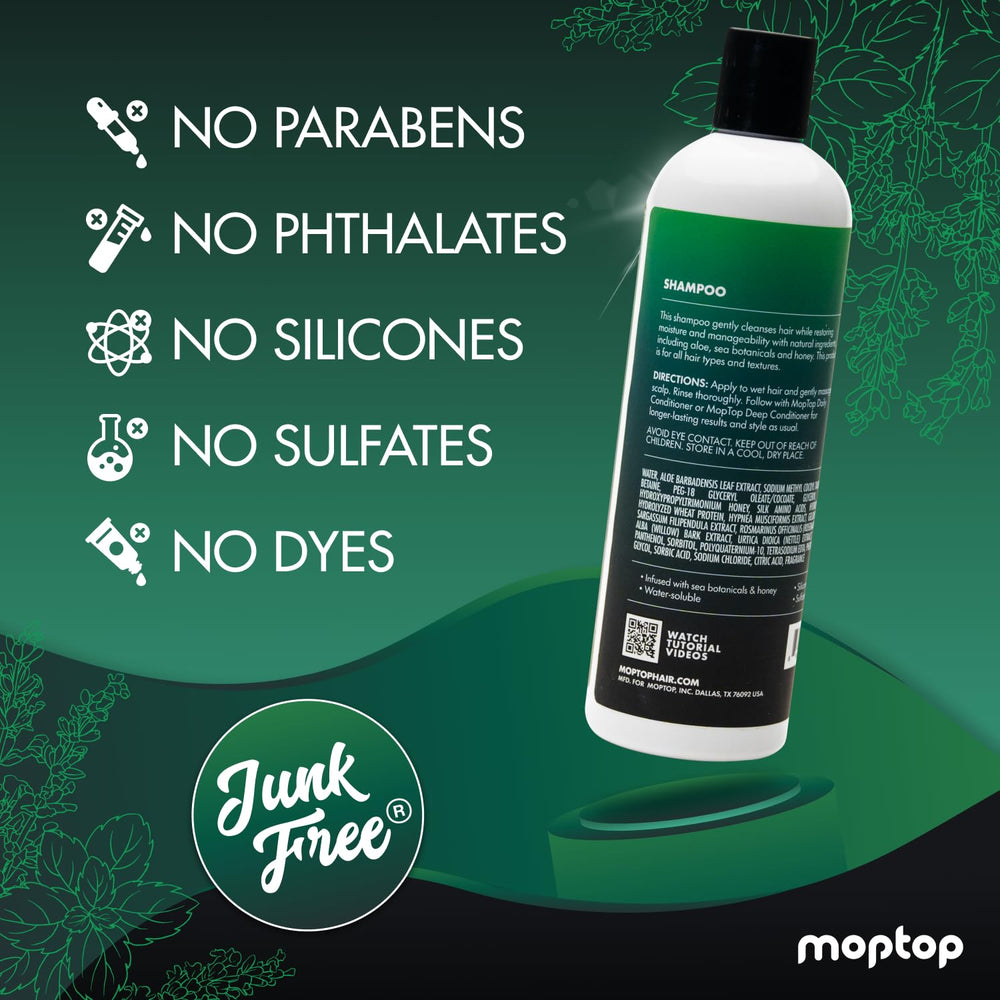 MopTop Gentle Shampoo suitable for all hair types.