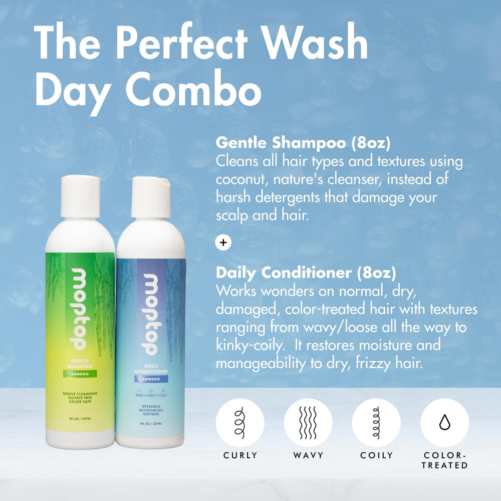 MopTop sulfate-free conditioner bottle front for frizz control.