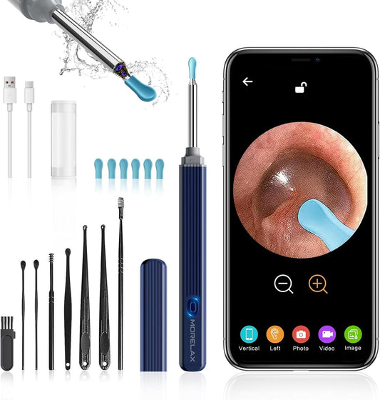 Morelax ear cleaner camera otoscope angled view for precise inspection.