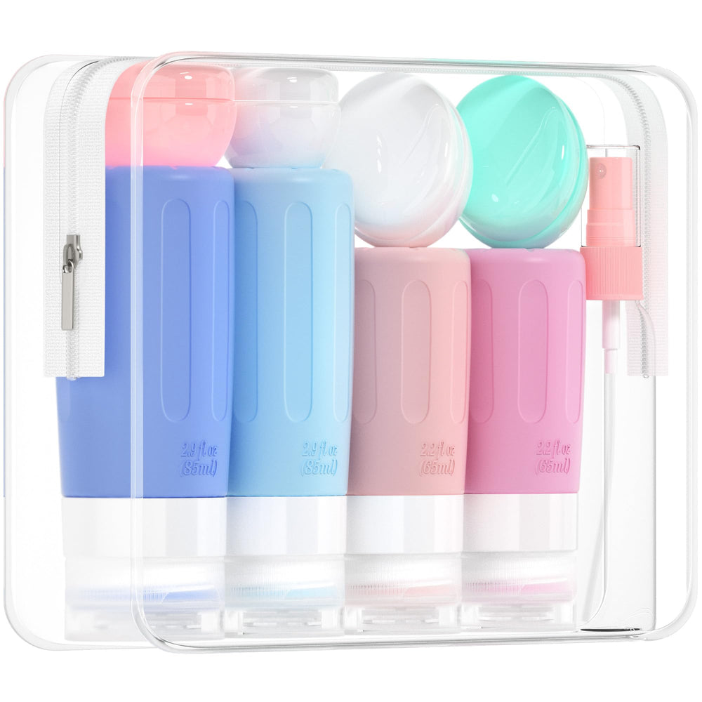 Morfone travel bottles set with zip-case for organized packing on the go.