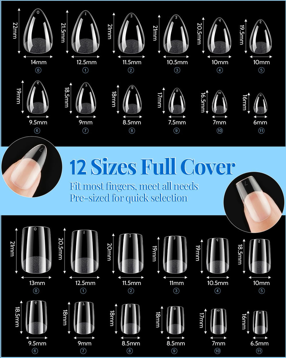 MORGLES clear full-cover nails kit for strong, seamless results.