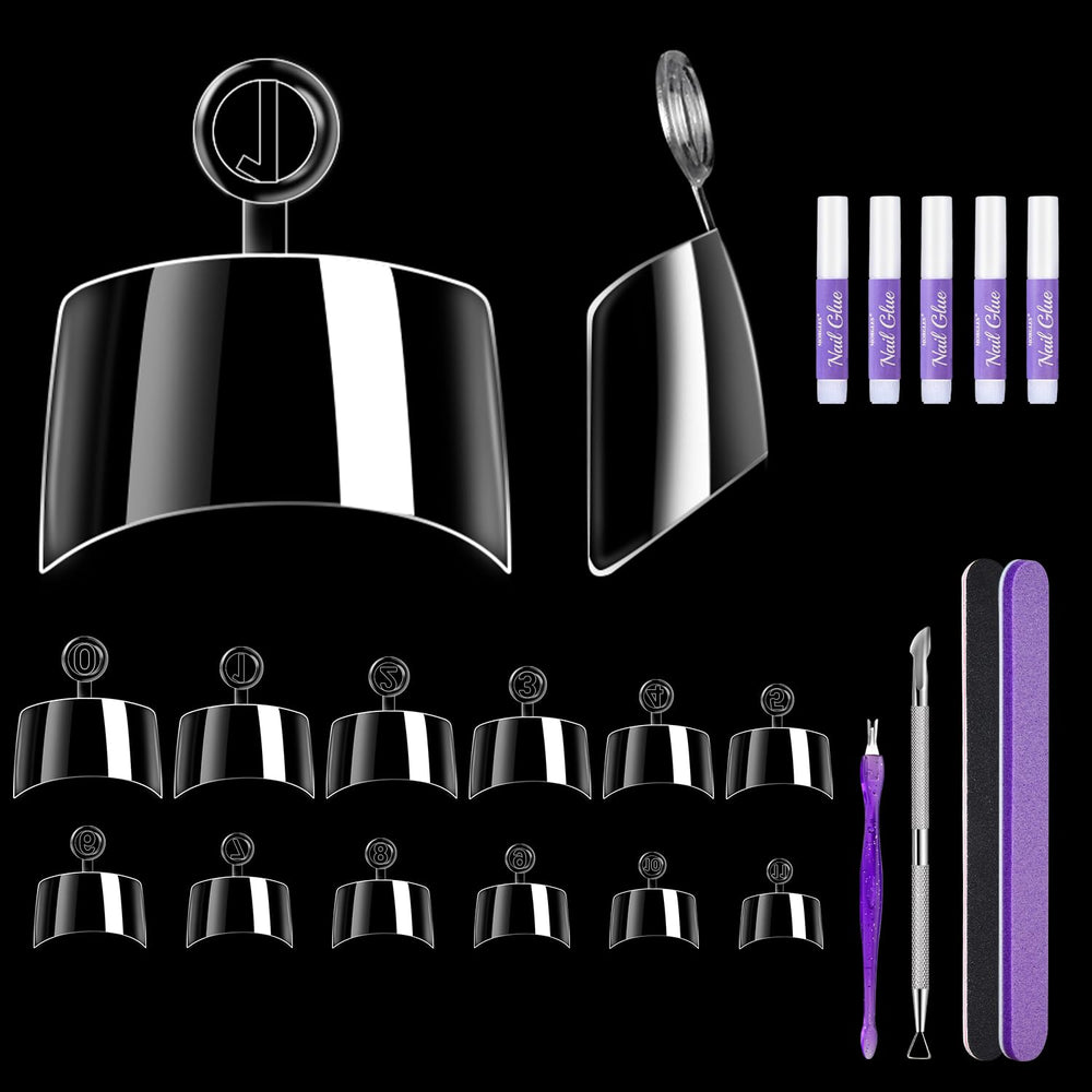 MORGLES short square nail tips 240-piece set for quick at-home manicures