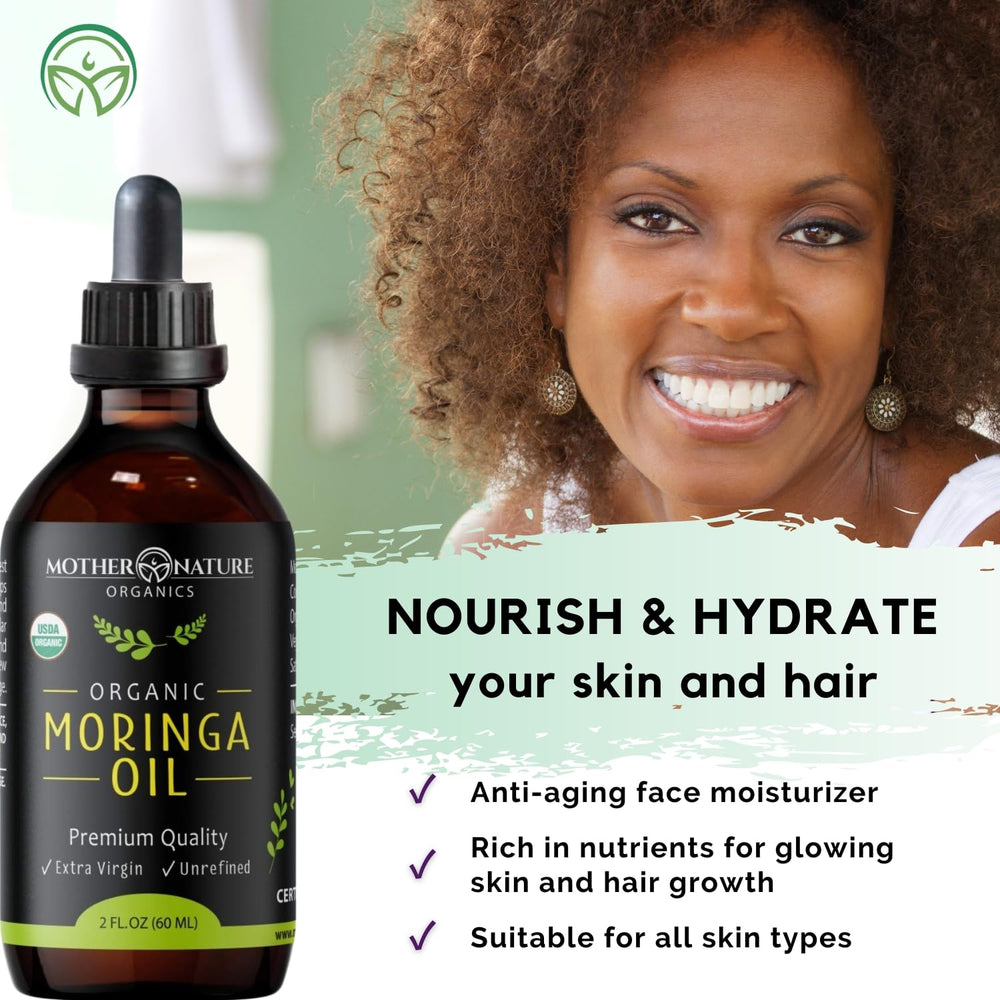 Moringa Oil on skin application demonstrating hydration and radiant glow