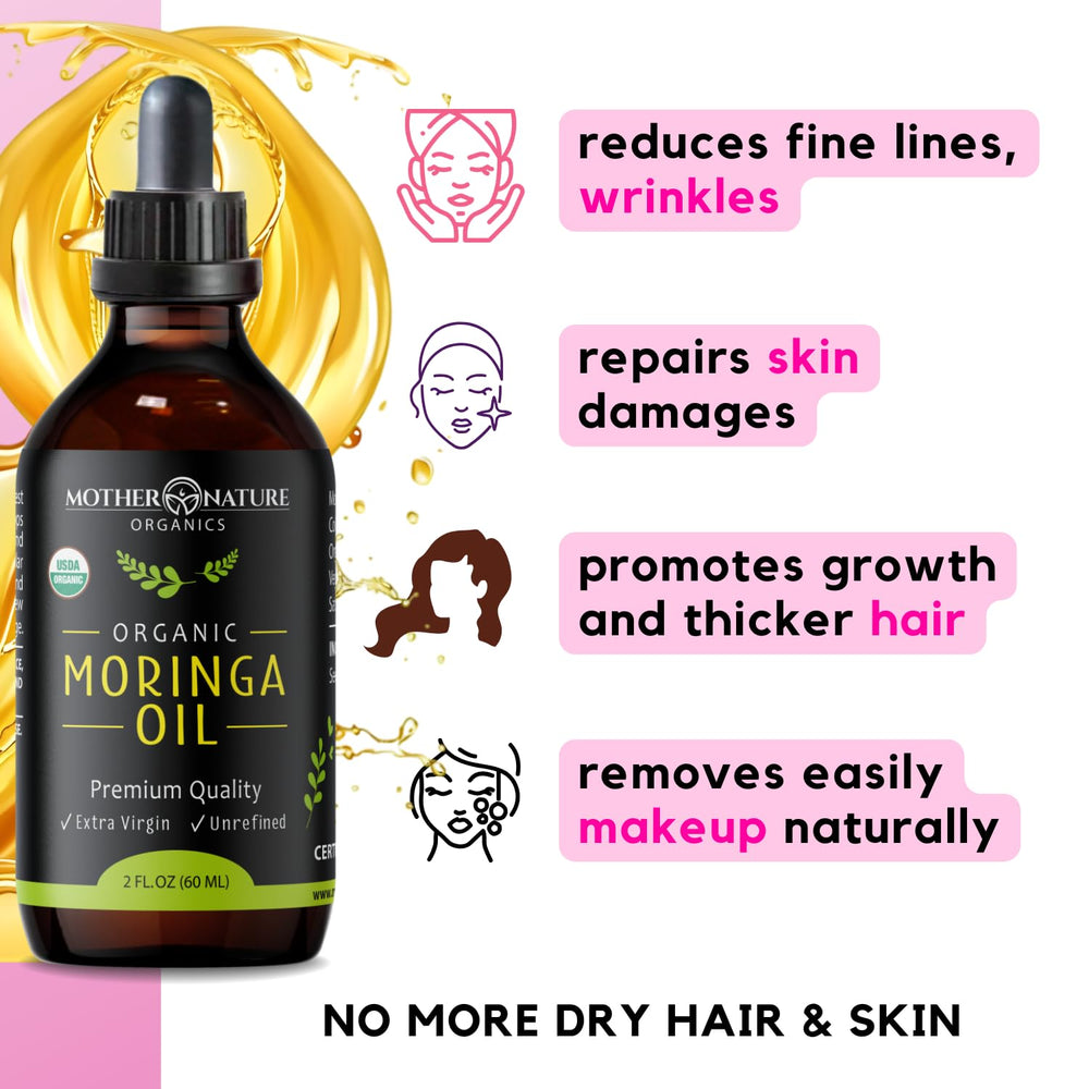 Moringa Oil hair care use with damp hair for shine