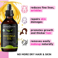 Moringa Oil hair care use with damp hair for shine