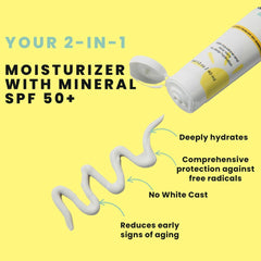 Morning Person mineral SPF50 no white cast formula shown on skin.