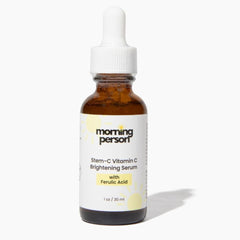 Morning Person Stem-C Serum bottle closeup, brightening hydration