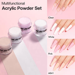 Morovan acrylic powder and gel polish colors for creative designs.