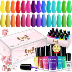 Morovan Nail Polish Set bright rainbow bottles show vibrant color range for at‑home manicures