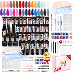 Morovan Poly Gel Nail Kit with 32-color palette for versatile at-home nails