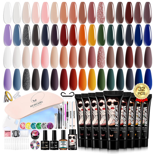 Morovan Poly Nail Gel Kit offers a 32-color palette for at-home manicures.