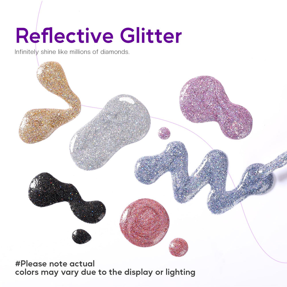 Morovan silver glitter shade for versatile chic nail looks