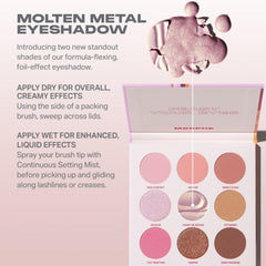 Morphe Forbidden Honey palette—Molten Metal eyeshadow delivers molten-metal effect.