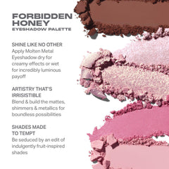 Morphe Forbidden Honey palette—shimmer shades add dimension and radiant glow.