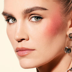 Morphe Hot Shot Blush Drops on-cheek swatch shows customizable intensity.