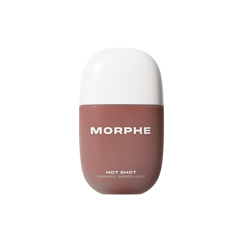 Morphe Hot Shot drops pouring onto skin for a seamless sheer to intense bronze.