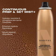 MORPHE setting spray applied during makeup to fuse layers