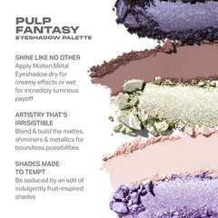 MORPHE Pulp Fantasy palette detail in violet and taupe tones for rich eye contrasts