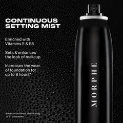 MORPHE setting spray applied after makeup for a natural finish