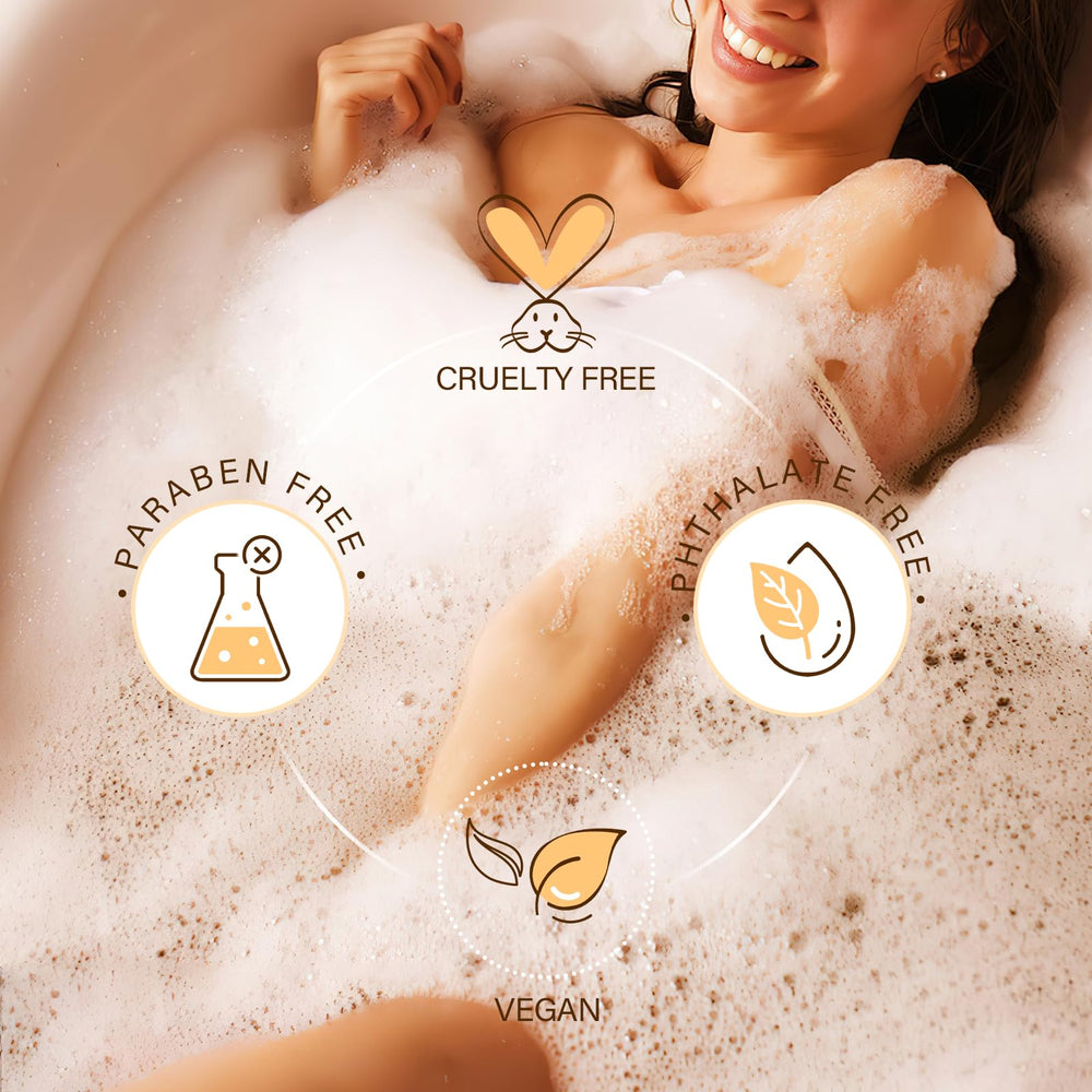 MOSRROU relaxing bath scene with steam and petals ready for home spa