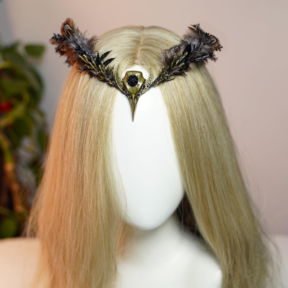 MOSTORY adjustable gothic circlet, back view, fits various head sizes.