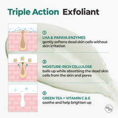 MOTHER MADE LHA vegan exfoliant packaging and eco-friendly tube