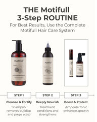 Motifull hair care routine scene with ampoule