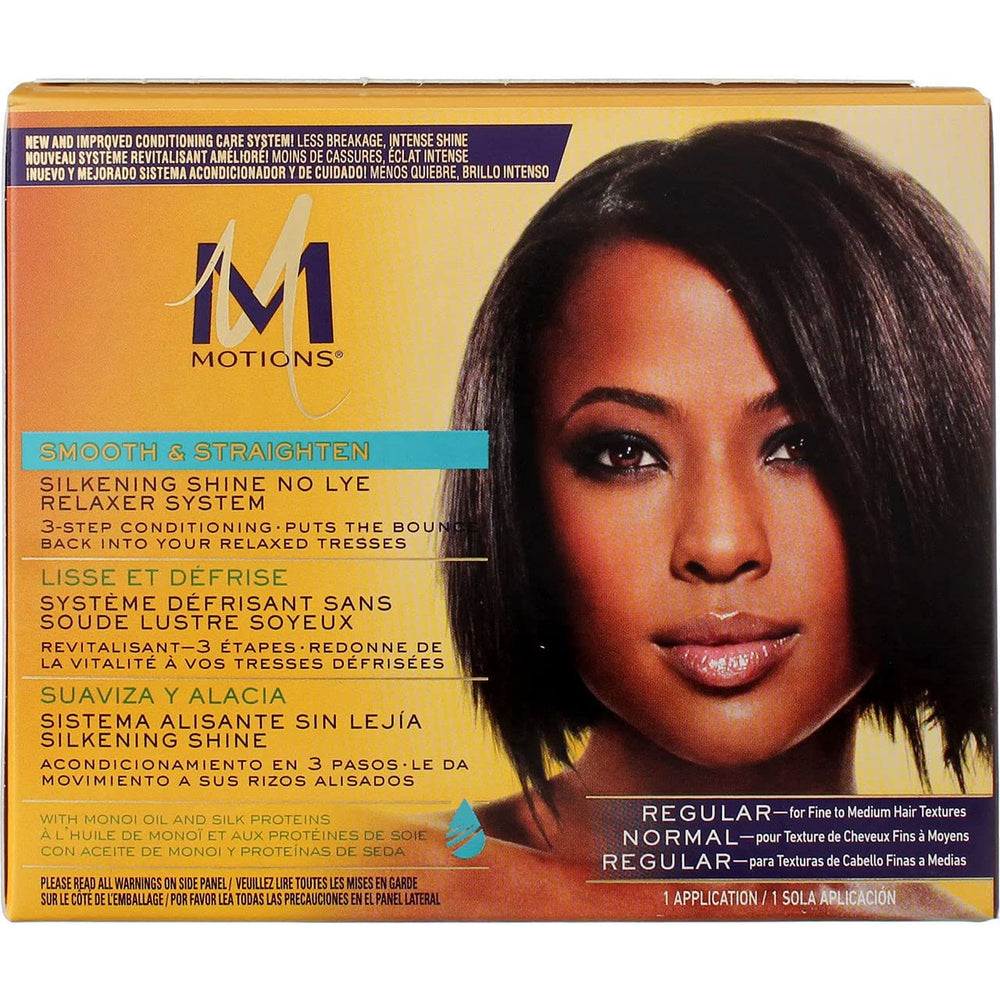 Motions Smooth and Straighten kit bottle and packaging for at-home use