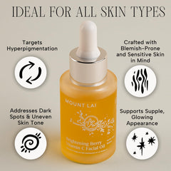 Mount Lai goji berry oil dropper highlights antioxidant-rich blend for brightening.