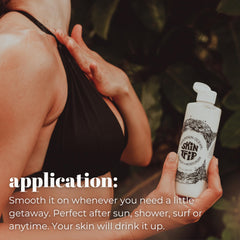 Mountain Ocean lightweight formula absorbs quickly for active, post-shower hydration