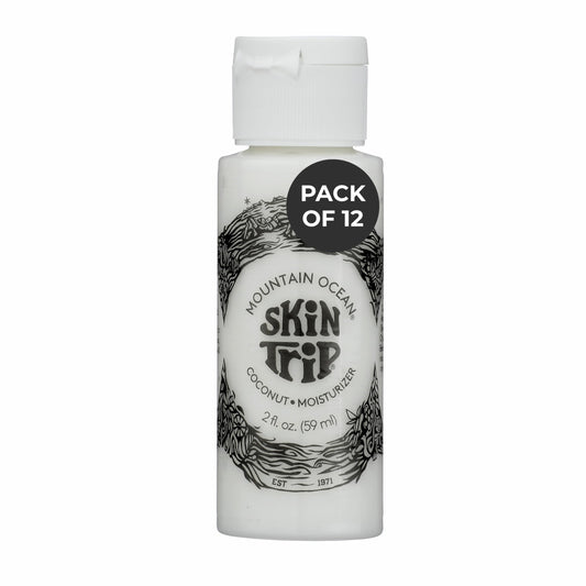 Mountain Ocean Skin Trip coconut lotion bottle for quick hydration.