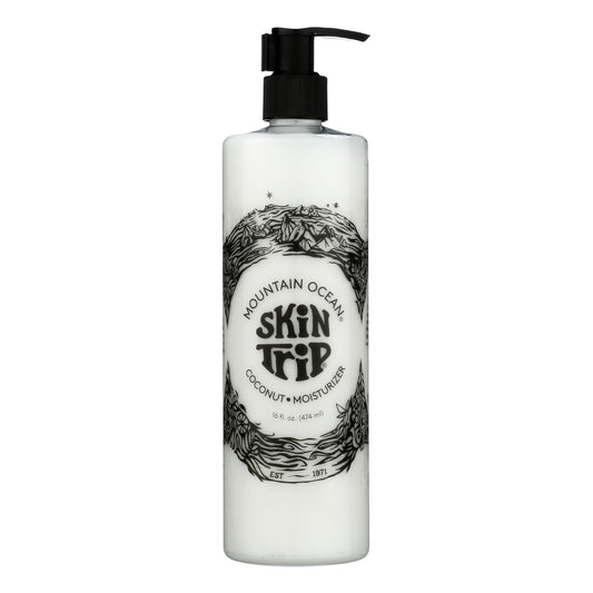 Mountain Ocean Skin Trip Coconut Lotion pump bottle delivering fast-absorbing hydration for daily use.