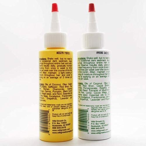 Mountaineer Brand Wild Growth Hair Oil closeup shows silky texture and healthy shine.