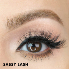 MoxieLash Sassy lash on eye demonstrates mid-level drama for daily wear.