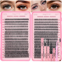 MQCsvw lash clusters kit 640pcs for natural wispy lashes at home