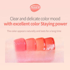 MQNY Dewy Water Glow Lip Tint full lips effect showing smoother surface