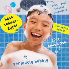 Mr. Bubble Berry Smooth 3in1 used during kid’s bath time.