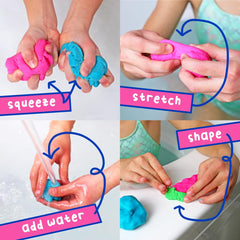 Mr. Bubble Soapy Bath Dough texture closeup showcases pliable dough for tactile, creative shaping.