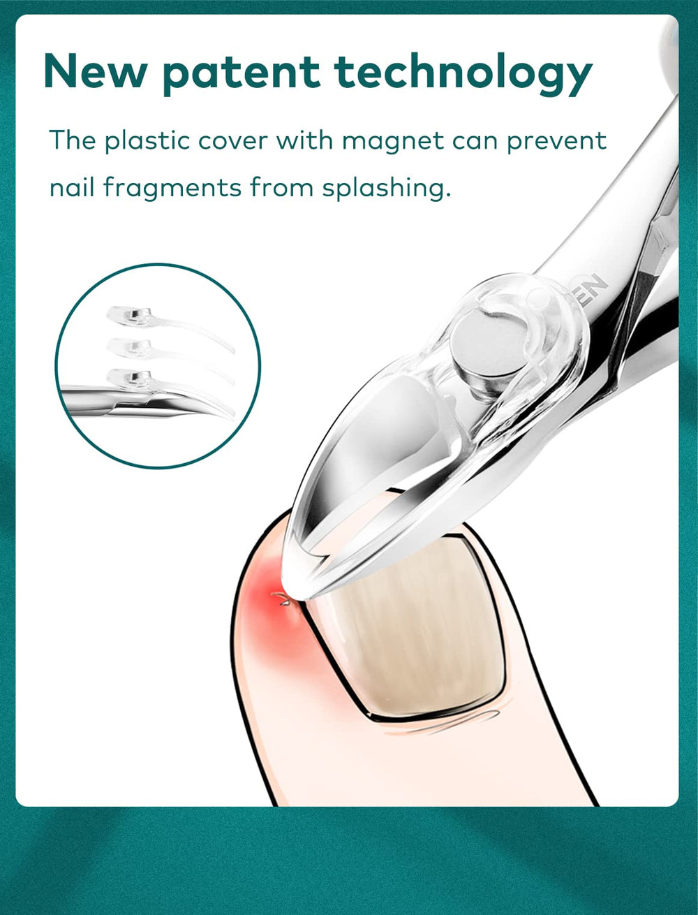 MR.GREEN curved blades enable precise trimming of nail corners.