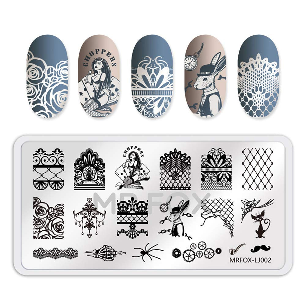 MR.FOX nail stamp template abstract pattern for versatile modern looks.