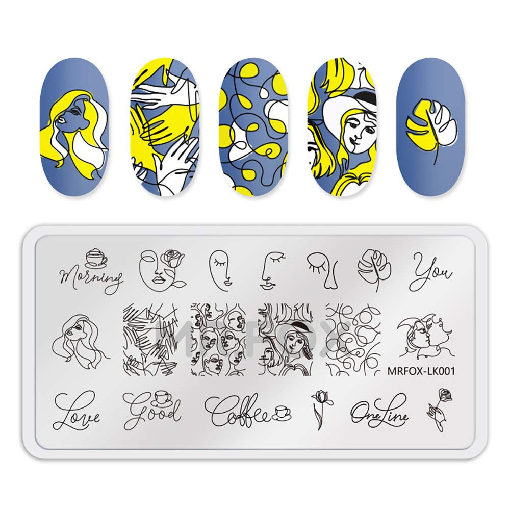 MR.FOX nail stamp template hot stamping for standout details.